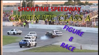 Driver tries to get revenge!! Ford Crown Vic Class A Figure 8 Race! 10th Year Showtime Speedway