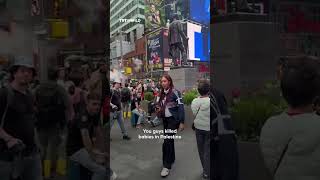 US nurse confronts Israeli soldiers in New York’s Times Square