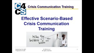 Effective Scenario-Based Crisis Communication Training