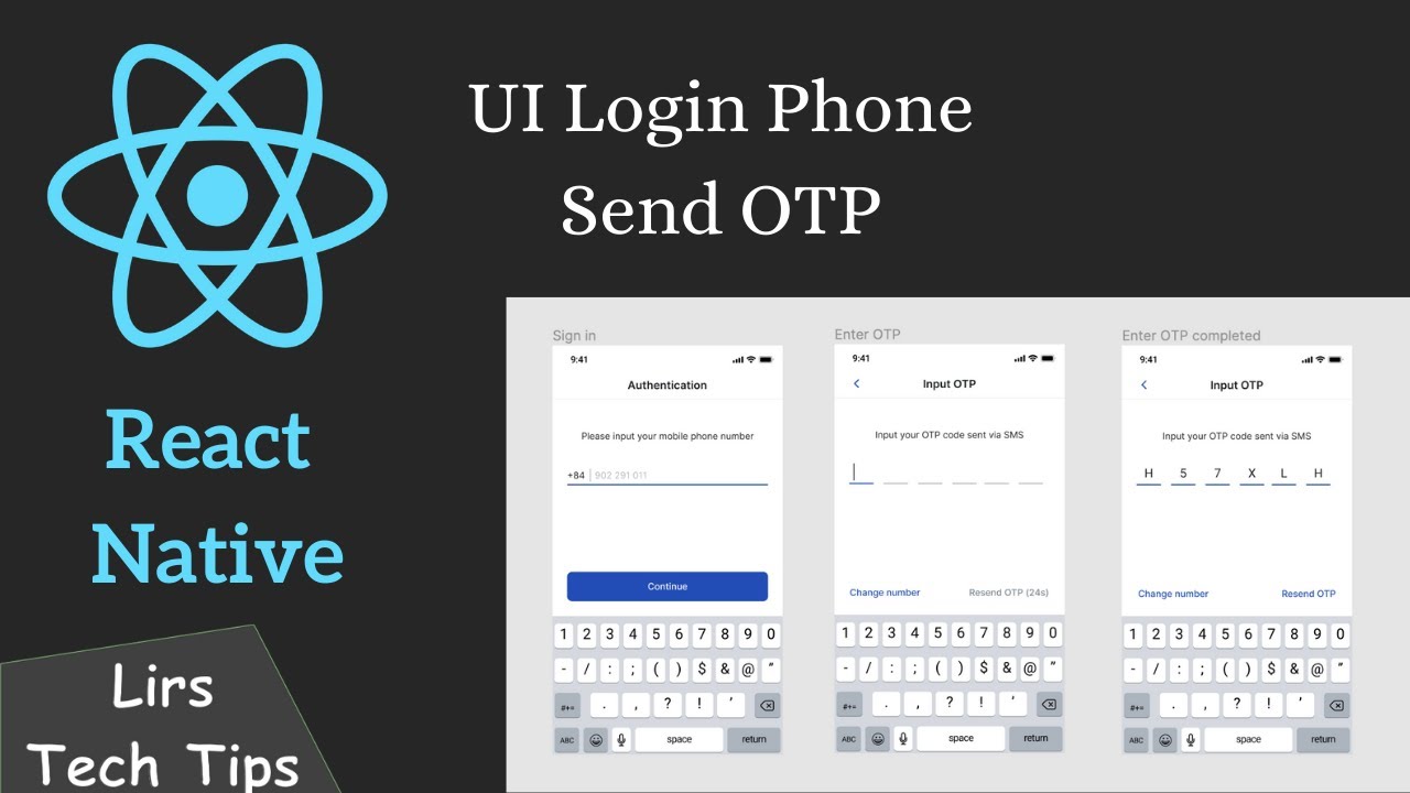 React Native: UI Login Phone Send OTP - YouTube