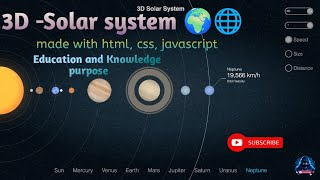 3D🚀 Solar System | Made with HTML, CSS & JavaScript 🌌