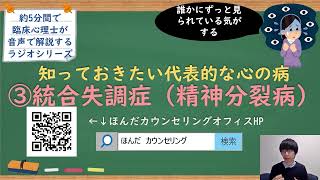 【🎧ラジオ講座】知っておきたい代表的な心の病③統合失調症（精神分裂病）｜約5分間で聞いて分かる臨床心理士・公認心理師が解説するラジオ心理学講座