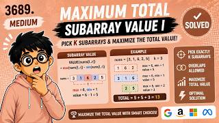 Maximum Total Subarray Value I | LeetCode 3689 | Dry Run | Code