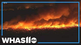 Raging wildfire shuts down major interstate in New Jersey
