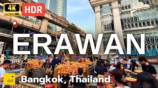 4K HDR | Walking Erawan Shrine, Amarin Plaza \u0026 Big C Ratchadamri to Pratunam | Bangkok