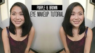 PURPLE \u0026 BROWN EYE MAKEUP TUTORIAL | 紫色X咖啡色 眼妝