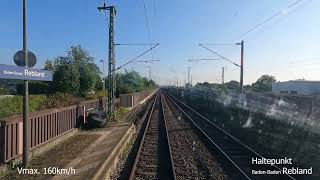 Führerstandsmitfahrt | RE7 | Baden-Baden➡️Achern | Bauarbeiten - Ersatzverkehr für AVG | BR 1462