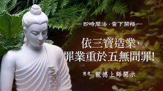 龍德上師：依三寶造業，罪業重於五無間罪！