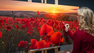 Set Your Paintings on Fire with Backlighting || Poppy Flower Oil Painting Tutorial