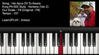 Full Song - HAI APNA DIL TO AWARA - Piano Tutorial - Slow Play - EZ Piano - Lighted Keys - Notes