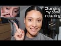 How to change your nose ring/ Bone Nose stud/ How to change Bone nose ring