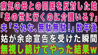 【スカッとする話】病気の母との同居を反対した姑「もうすぐあの世に行くのに介護が必要？」→数年後、義母が余命宣告を受けた瞬間から無視し続けた結果w【修羅場】