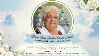 Familyl Service of Maria Alosia Loretta Schmidt Fidow | 21 December 1939 – 23 May 2026 | LIVE