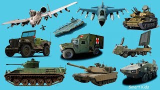 Learn Military vehicles for Children in English | Learning Sounds and names Transport