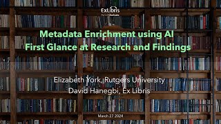 Metadata Enrichment using AI – First Glance at Research and Findings