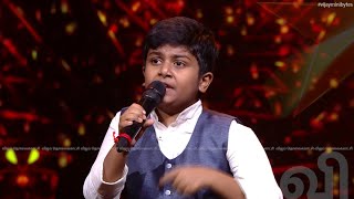 சிங்க நடை போட்டு சிகரத்தில் ஏறு...😎🎶.| Super Singer Junior 8 - Vijay Mini Bytes