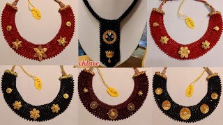 Light Weight Gold and Crystal Necklace Designs || Latest Light Weight Necklace From •500Grams