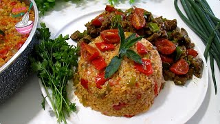 It's addictive!👌Forget the rice pilaf❗Bulgur pilaf with meat and vegetables that melts in your mouth