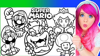 Coloring Super Mario Movie Coloring Pages | Mario, Luigi, Bowser, Princess Peach & Toad