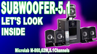 Microlab Subwoofer M-860 Speaker set 62W Black 5.1Channels- Let's look inside the -AC input 220-240V