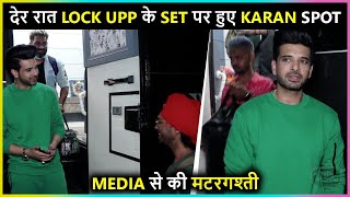 Karan Kundrra Spotted Late Night Outside Lock Upp Set | Fun Interaction With The Media