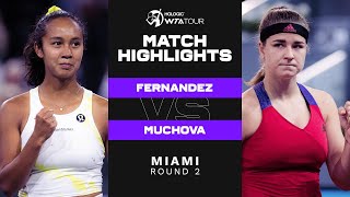 Leylah Fernandez vs. Karolina Muchova | 2022 Miami Round 2 | WTA Match Highlights