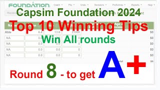 Capsim Guide 2024 - Top 10 Winning Tips - 960 - Capsim Foundation Guide and Tips - Capsim Round 8