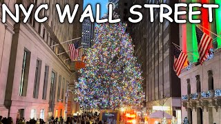 NEW YORK CITY🇺🇸WALL STREET CHRISTMAS TREE * WALKING DOWNTOWN WORLD TRADE CENTER NYC DECORATIONS WALK