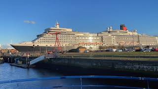 Cunard ship Queen Elizabeth leaves the River Tyne from North Shields - Sunday 03/10/2021