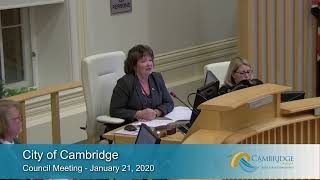 City of Cambridge Council - January 21, 2020