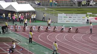 茨城国体2019 少年女子B100m予選3組 Riko YAMAKOSHI 12.65(-3.4)