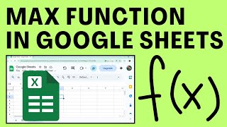 How To Use Max Function In Google Sheets