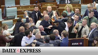 Brawl erupts in Kosovo parliament during PM’s speech