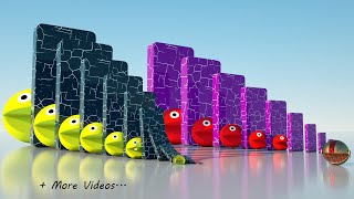Smash Multiple Pacmans? Jelly or Robot Pacman will win😉 Domino Effect Simulation + MORE VIDEOS