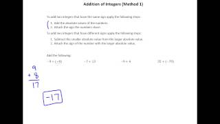 2.2a Adding Integers