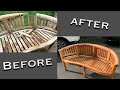 TEAK BENCH FURNITURE RESTORATION - HOW TO RESTORE A TEAK BANANA BENCH