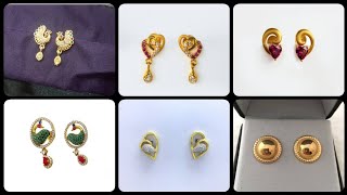 Bellow 2.grams small gold earrings designs//new models//with weight.