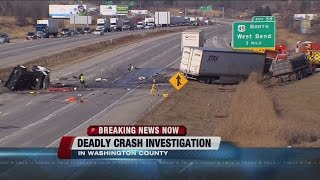 Lanes reopened after fatal crash shuts down Highway 41/45 in Washington County