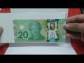 unboxing canadian parcel. 20 cad queen elizabeth ii banknotes papermoney canada cad