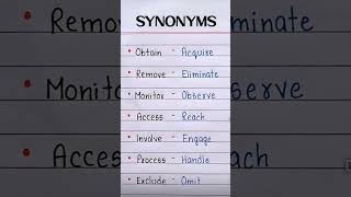 Synonyms Vocabulary Learning#english #grammar #education #learning