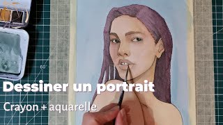 COMMENT DESSINER UN VISAGE | ma méthode au crayon et aquarelle