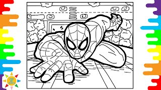Spider-man Is Climbing a Skyscraper Coloring Page | Spider-man Coloring Page | Jim Yosef - Lights
