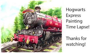 Harry Potter Hogwarts Express Painting  //  Time Lapse Art
