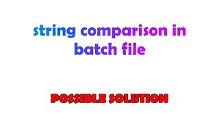 string comparison in batch file