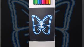 Neon technique with acrylic markers! 🦋 #butterfly