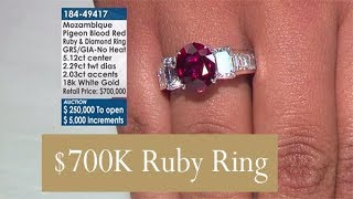 700K Mozambique Pigeon Blood Red Ruby \u0026 Diamond Ring ll Gem Shopping Network