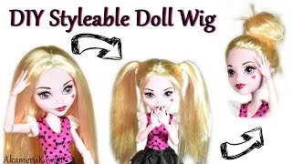 How to; Styleable / Poseable Doll Wig - No Wefts Method Craft Tutorial