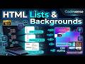 HTML Tutorial for Beginners | Lists + Background Color + Background Image