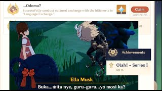 Olah Series I Odumu Yo Dala Achievement Commission Quest - Language Exchange - Genshin Impact