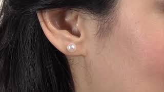 White Akoya Pearl Stud Earrings, 6.5-7.0mm by Pure Pearls